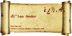 Éles Andor névjegykártya